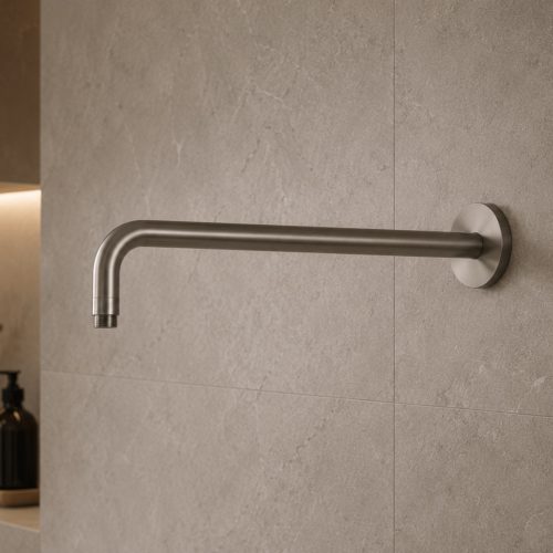 Brazo de ducha pared largo color canna di fucile en acero inoxidable 316L durable