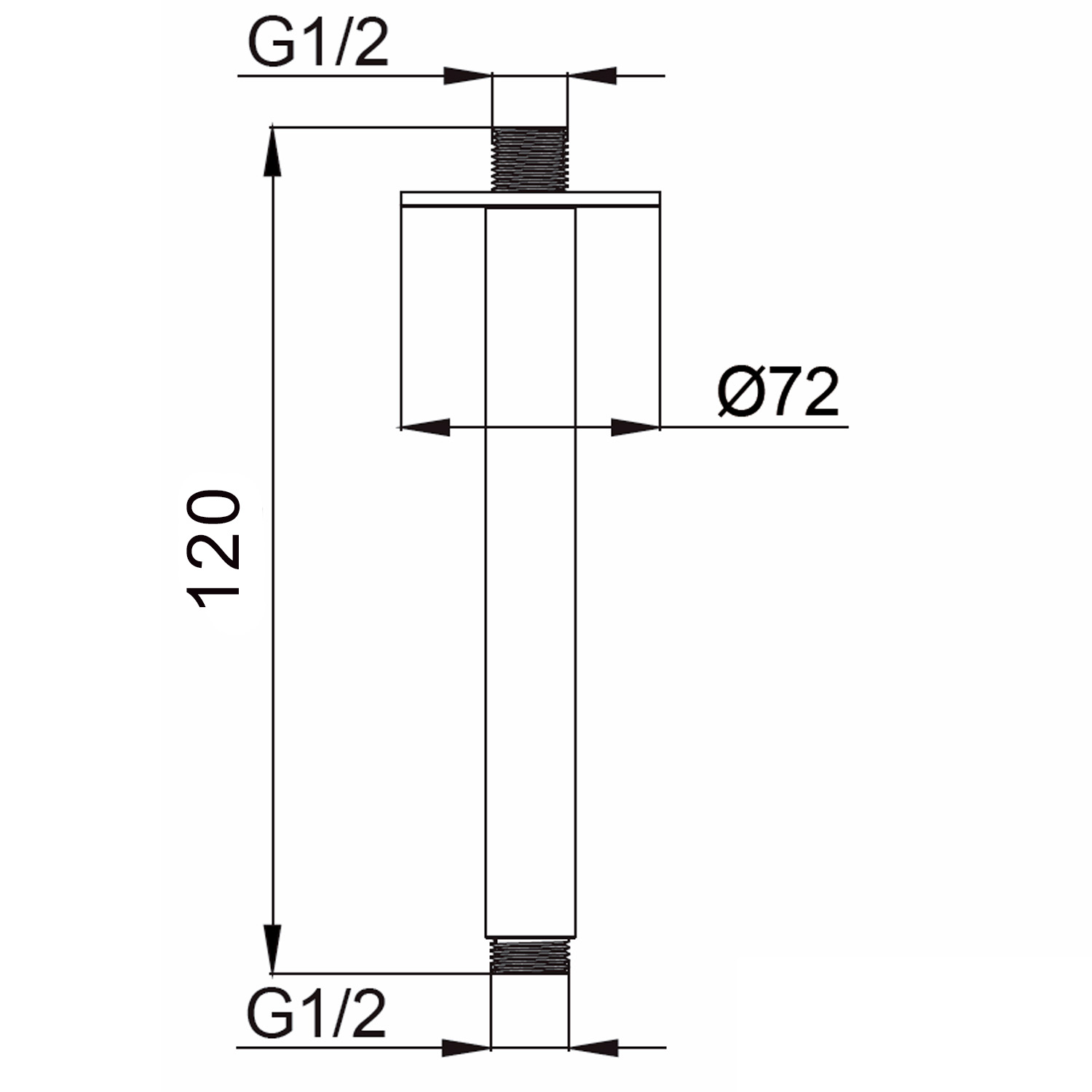 Braccio doccia soffitto inox corto: eleganza e funzionalità Ducha De Brazo Fijación De Techo Corta