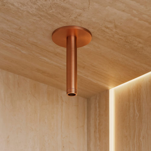 BRACCIO-DOCCIA-SOFFITTO-LEVANTE-CORTO-ORO-ROSA<br>