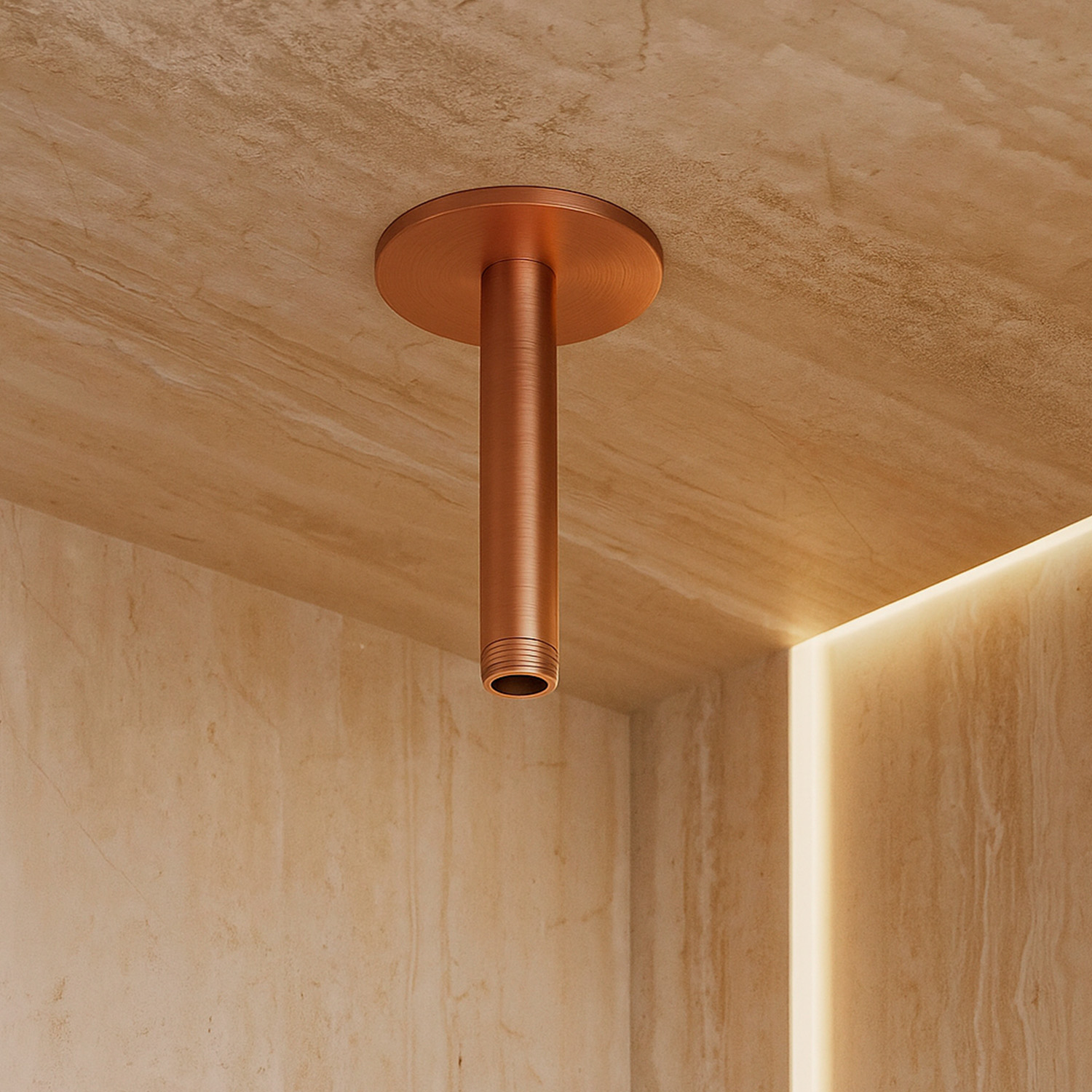 BRACCIO-DOCCIA-SOFFITTO-LEVANTE-CORTO-ORO-ROSA-ambientata BRACCIO-DOCCIA-SOFFITTO-LEVANTE-CORTO-ORO-ROSA<br>