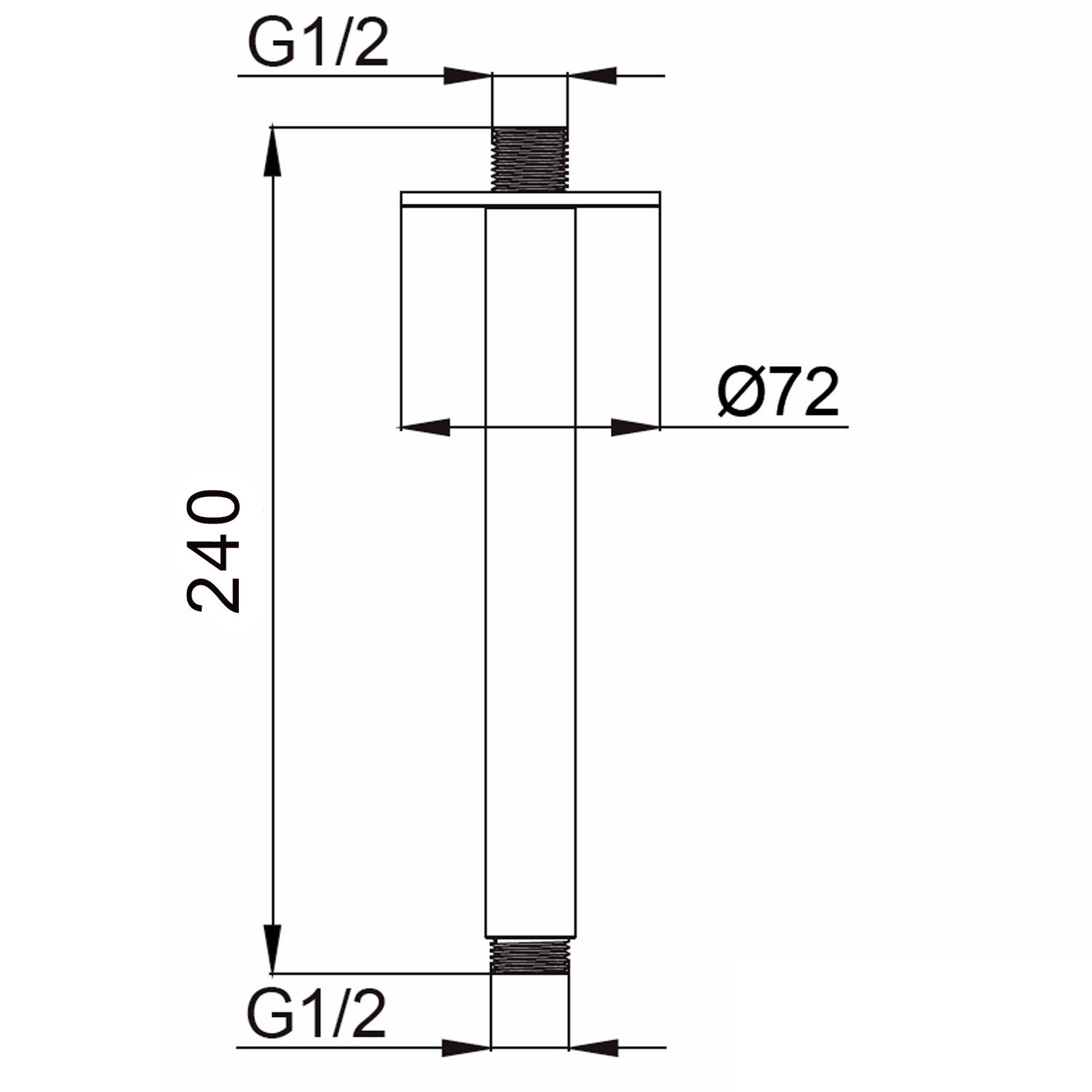 BRACCIO-DOCCIA-SOFFITTO-LEVANTE-LUNGO-INOX BRACCIO-DOCCIA-SOFFITTO-LEVANTE-LUNGO-INOX<br> - Imagen 3
