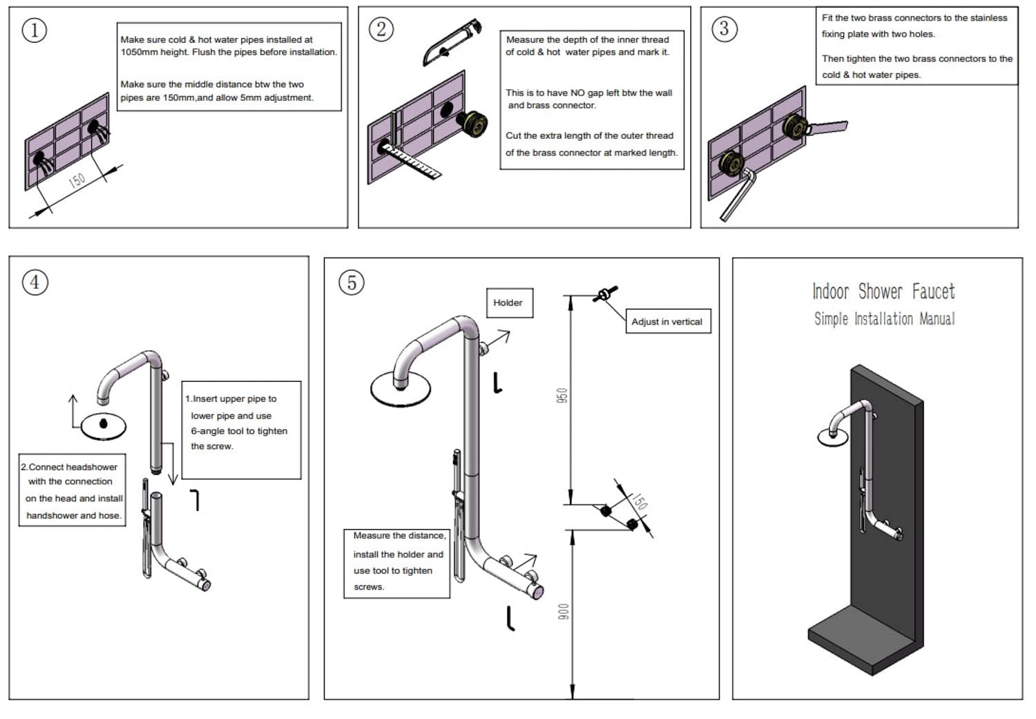 DOCCIA-ARBOREA-INOX-9 SINED Ducha Exterior de Pared en Acero Inoxidable AISI 316L Satinado con agua caliente y fría doble mezclador para ducha de mano y rociador incluye válvula de tres vías Modelo DOCCIA ARBOREA INOX - Imagen 8