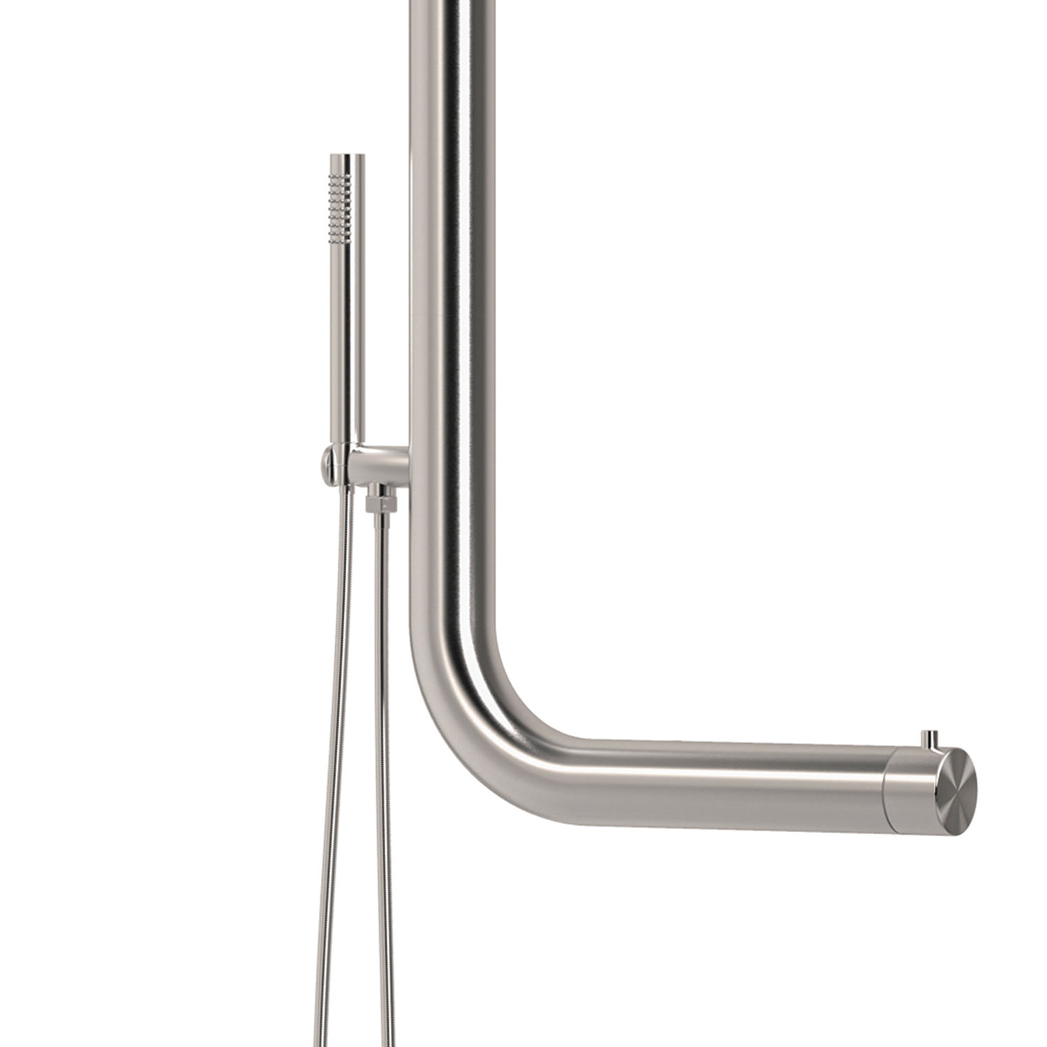 DOCCIA-CABRAS-INOX-2 SINED Ducha de pared En Acero Inoxidable 316L Acabado Satinado con Mezclador y Ducha Grande Para Paredes y Exteriores e Interiores Agua Caliente y Fría Modelo DOCCIA CABRAS INOX - Imagen 3