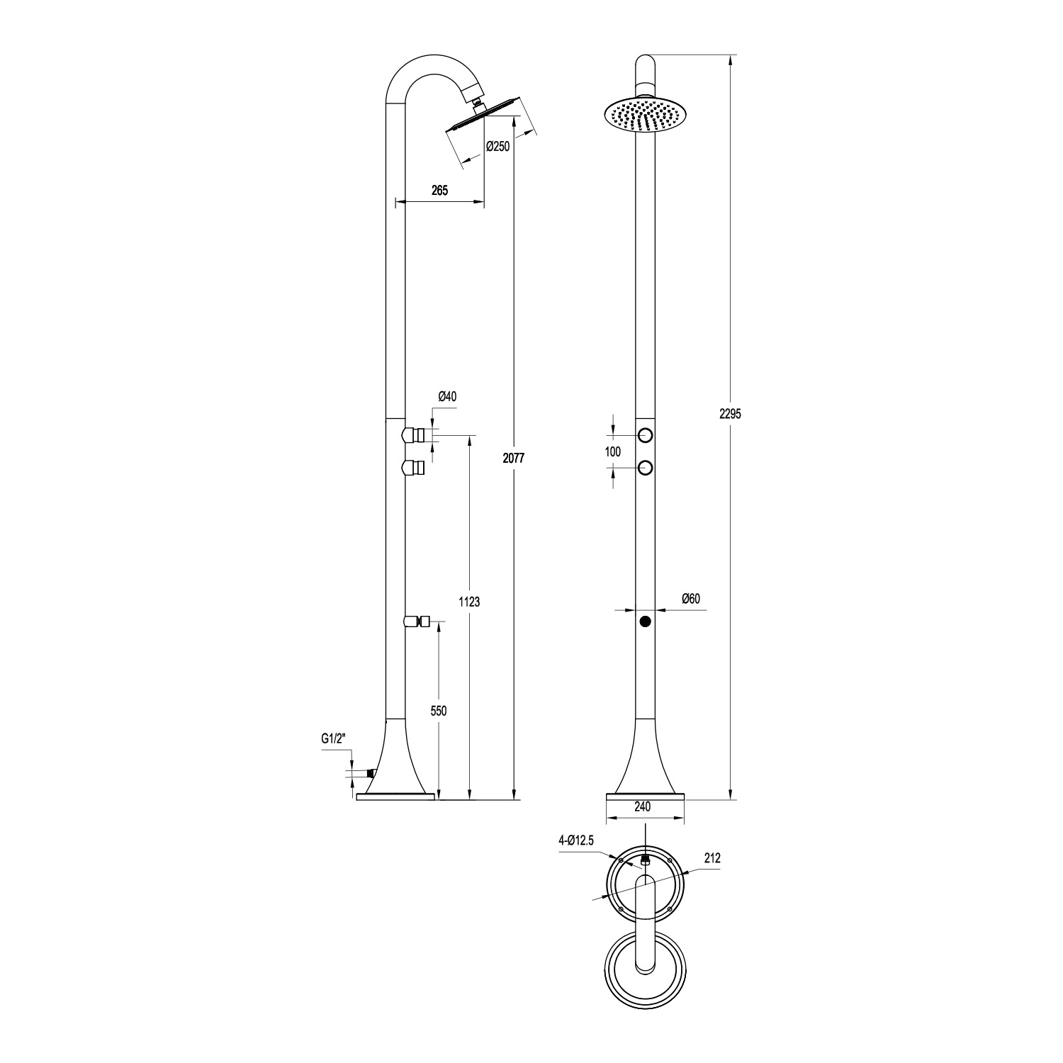 DOCCIA-INOX-LUNA-DOPPIO-TMP-INOX DOCCIA-INOX-LUNA-DOPPIO-TMP-INOX<br> - Imagen 5