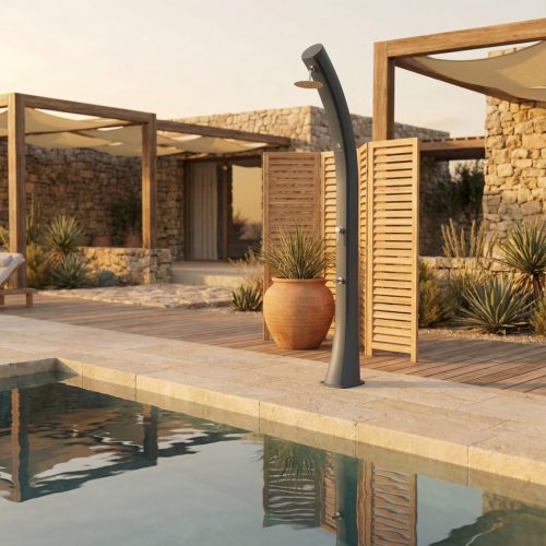 Ducha Solar Sole Xxl Gris Para Jardín Sined