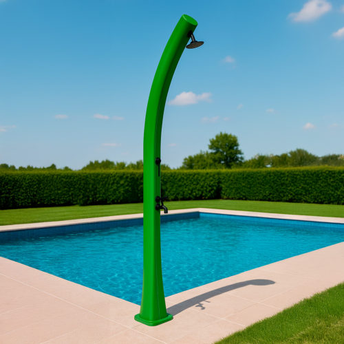 Ducha verde mate de polietileno HD 226 cm 25 L ideal para exteriores