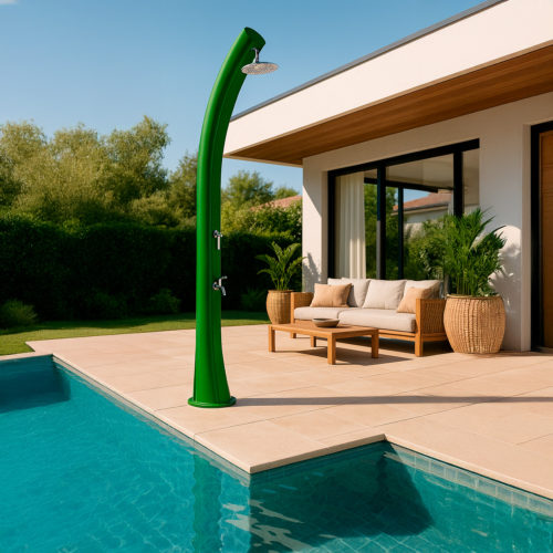 Ducha solar 40L PEHD agua caliente solar alcachofa 15cm fácil uso RIOXXL