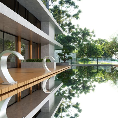 Cascada de acero 316 inoxidable para piscina elegante y duradera