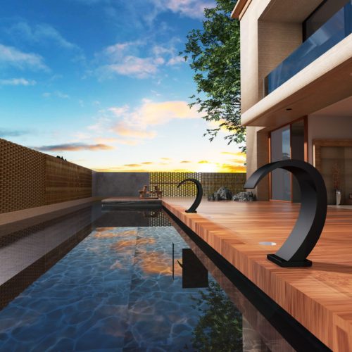 Cascada negro mate en acero S316 diseno elegante y resistente para interiores