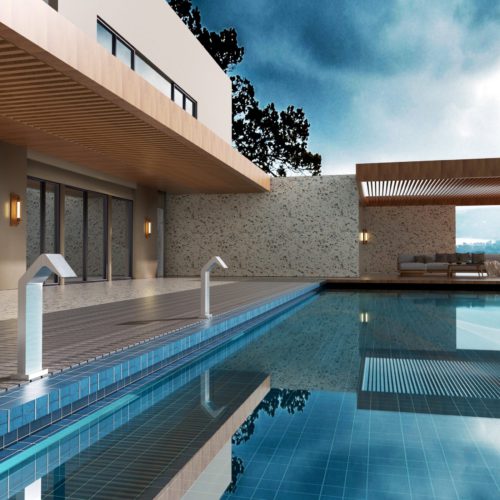 Cascada para piscina 68 cm en acero inoxidable 316L diseno elegante y duradero