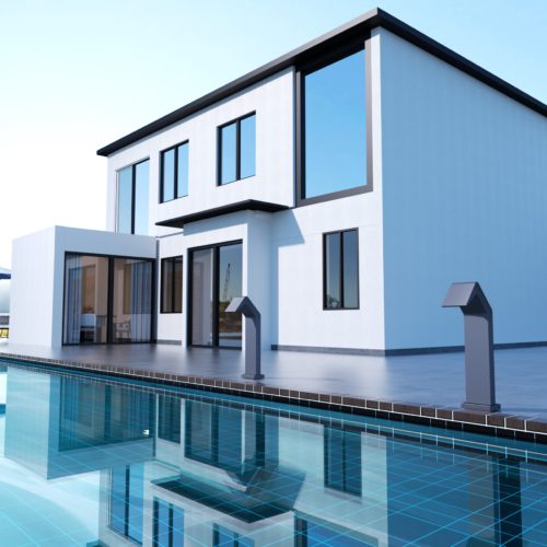 Cascada para piscinas de acero 316 gris elegante y duradera 68cm