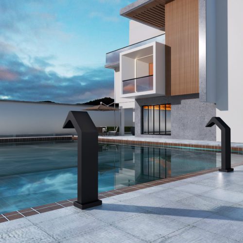 Cascada para piscina en acero 316 color negro y diseno elegante