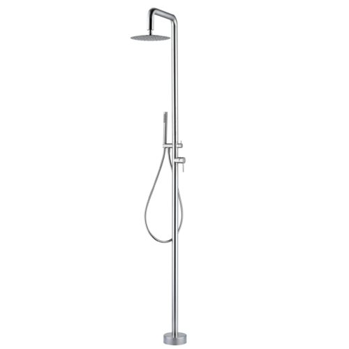 Cascada para piscina en acero 316 color acero con monocomando y decorativa