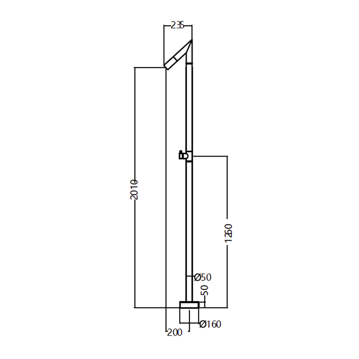 Ducha OKLAHOMA acero 316: diseño elegante y duradero, ¡compr Ducha piscina de acero 316 OKLAHOMA