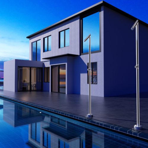 Ducha de piscina en acero 316 resistente a la corrosión y con difusor