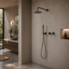 Kit de ducha empotrado a pared 25 cm gun metal acero inox 316L KIT DOCCIA PARETE ACQUA FREDDA 25 CANNA FUCILE Ambientata 100x100