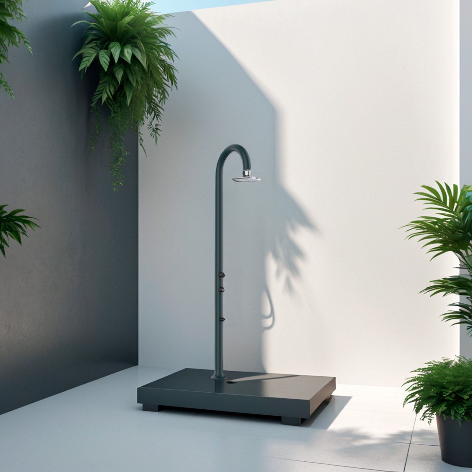 LUNA ALU GRIGIA LED Ambientata