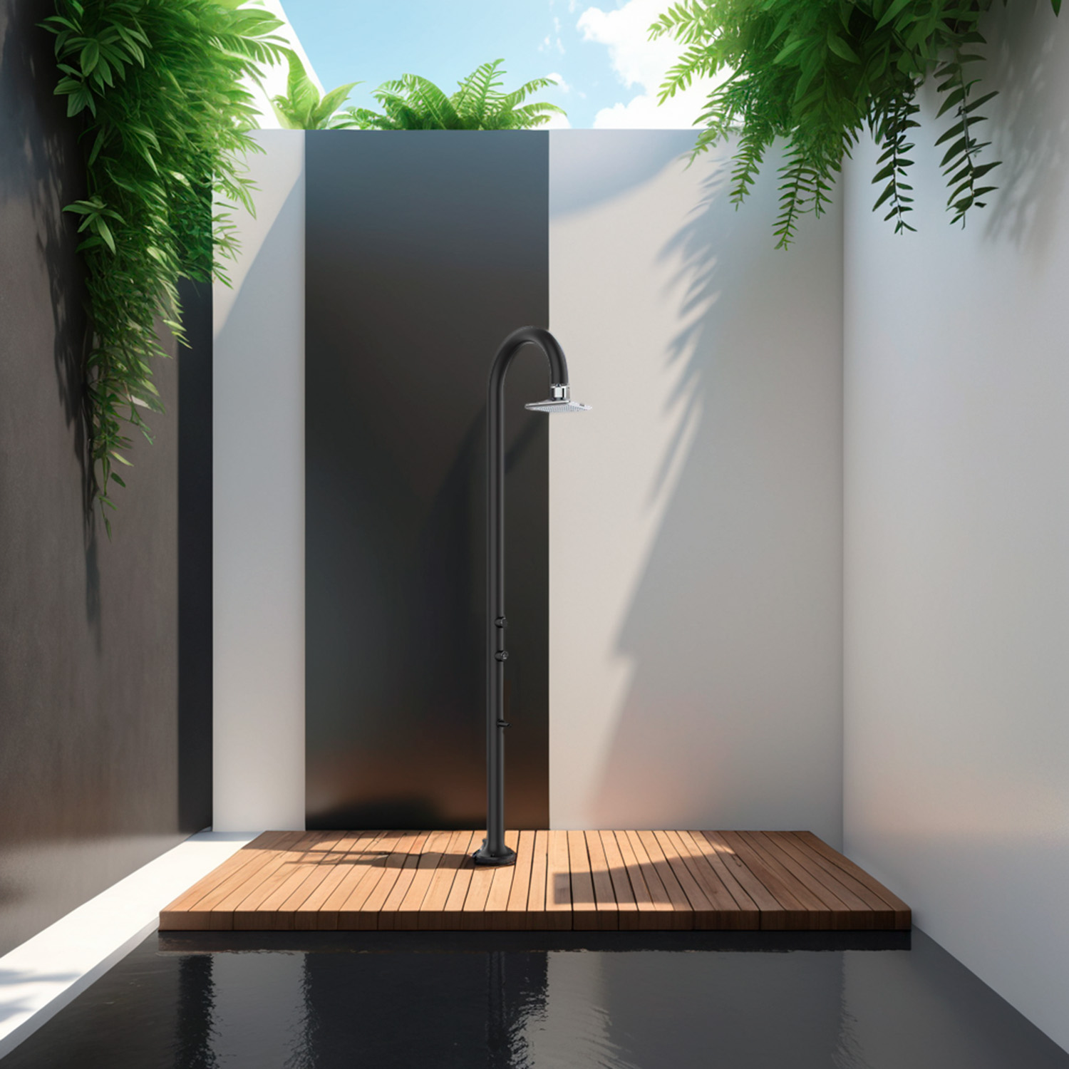 LUNA ALU NERA LED Ambientata