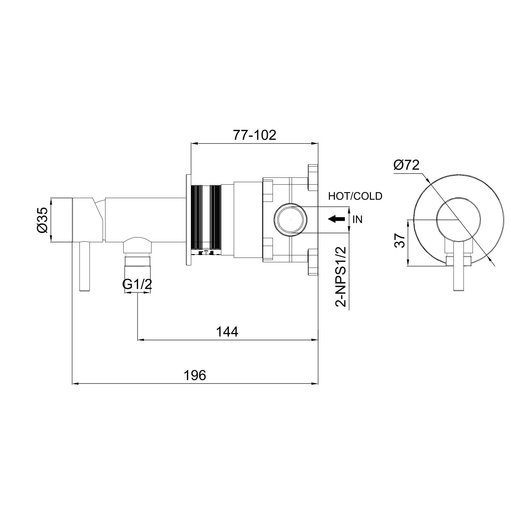 MISCELATORE-MURO-ATTACCO-DOCCINO-LEVANTE-INOX MISCELATORE-MURO-ATTACCO-DOCCINO-LEVANTE-INOX<br> - Imagen 3