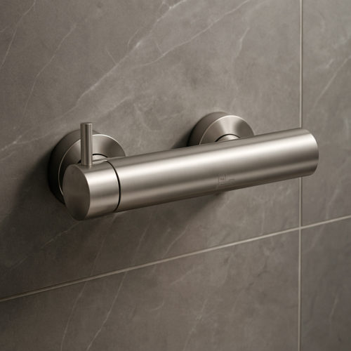 MISCELATORE-MURO-DOCCIA-LEVANTE-INOX<br>