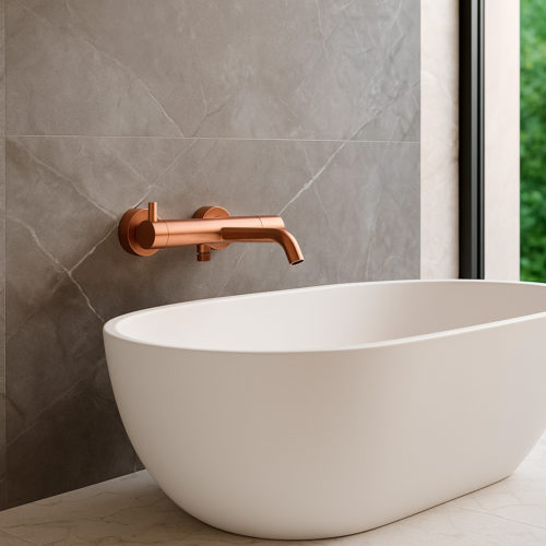 MISCELATORE-MURO-DOCCIA-VASCA-LEVANTE-ORO-ROSA<br>