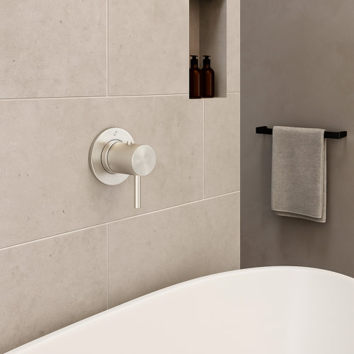 MISCELATORE-MURO-LEVANTE-TERMOSTATICO-INOX<br>