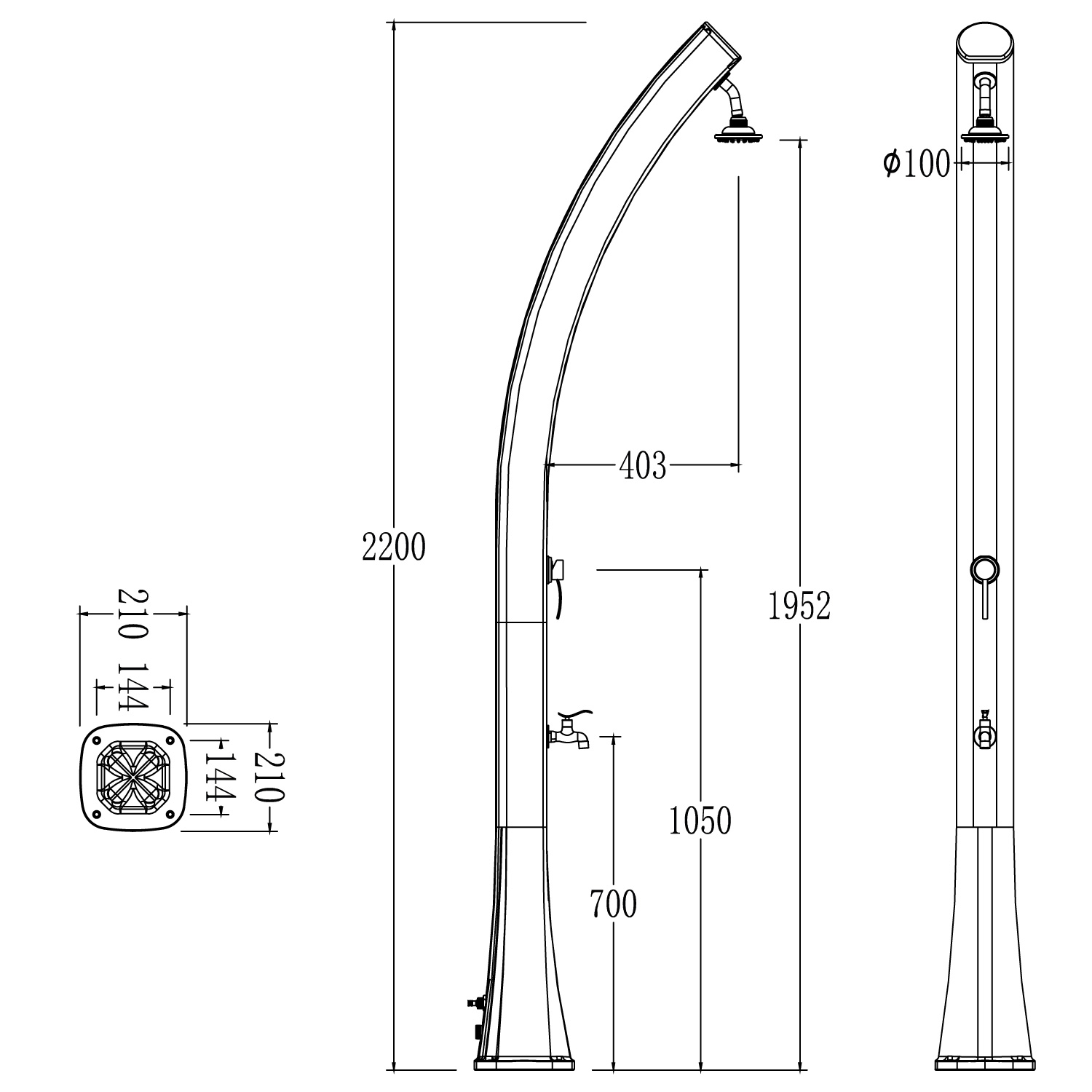 Columna de ducha ecológica roja con calefacción solar Columna De Ducha De Jardín Roja