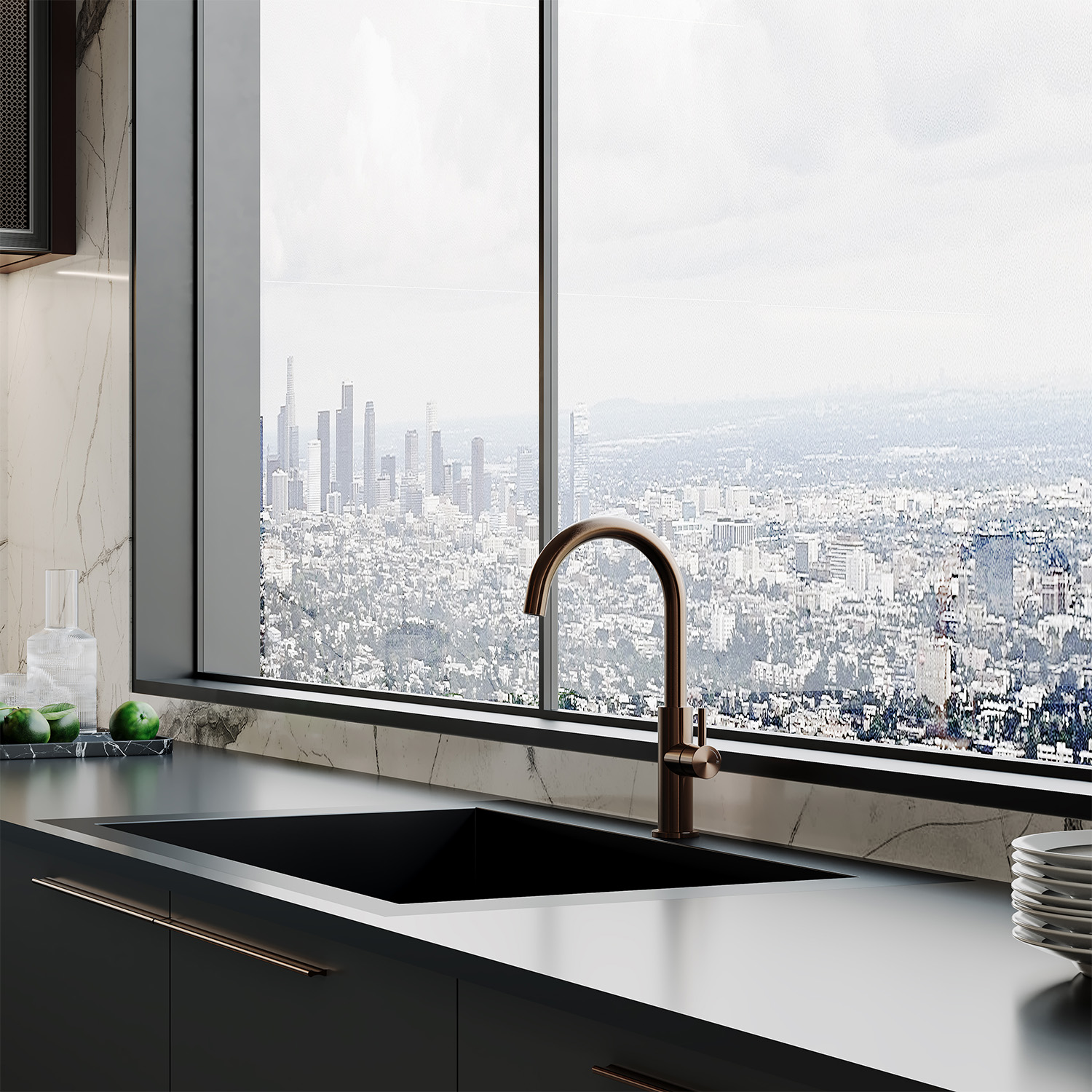 RUBINETTO-LAVELLO-LEVANTE-ALTO-ORO-ROSA-ambientata RUBINETTO-LAVELLO-LEVANTE-ALTO-ORO-ROSA<br>