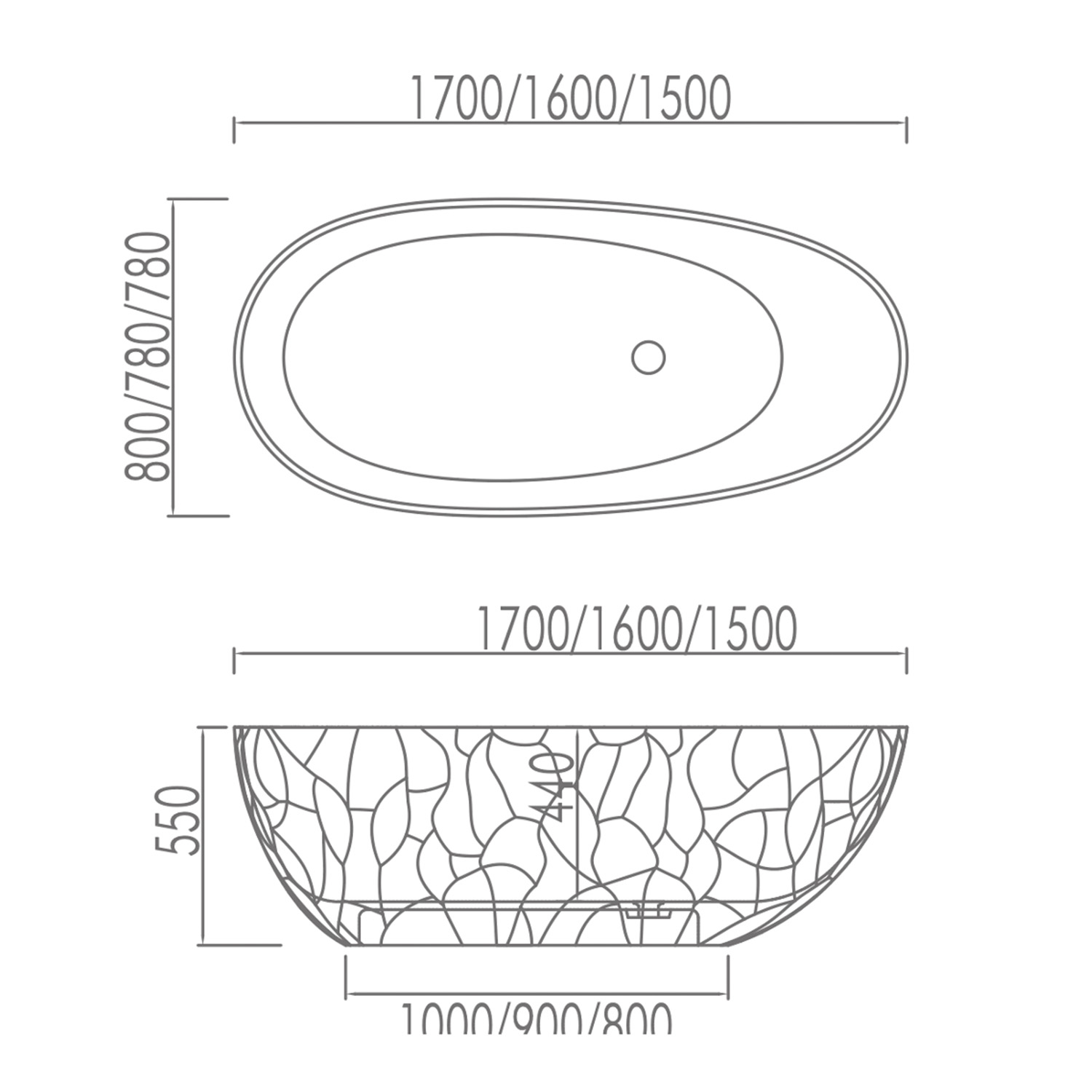 VASCA-TRASPARENTE-ZEFIRO-BLU-170 VASCA-TRASPARENTE-ZEFIRO-BLU-170<br> - Imagen 3