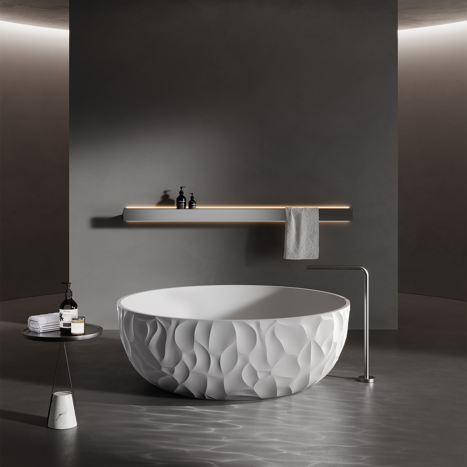 VASCA-ZEFIRO-BIANCA-TONDA-140-ambientata VASCA-ZEFIRO-BIANCA-TONDA-140<br>